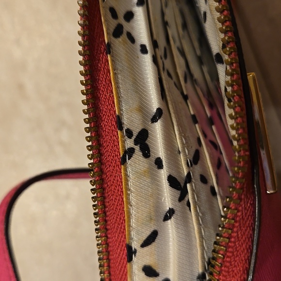 Kate Spade Hot Pink 100% Cow Leather Zipper Clutch - Picture 11 of 13
